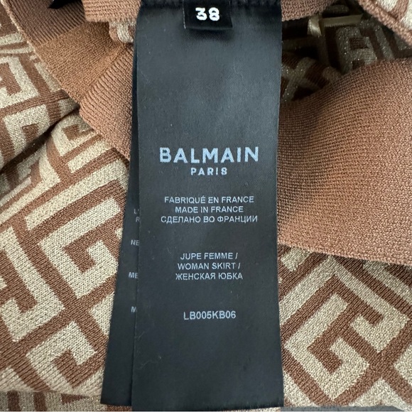 Balmain Monogram Jacquard Knit Mini Skirt size 38 NWOT - Picture 6 of 11